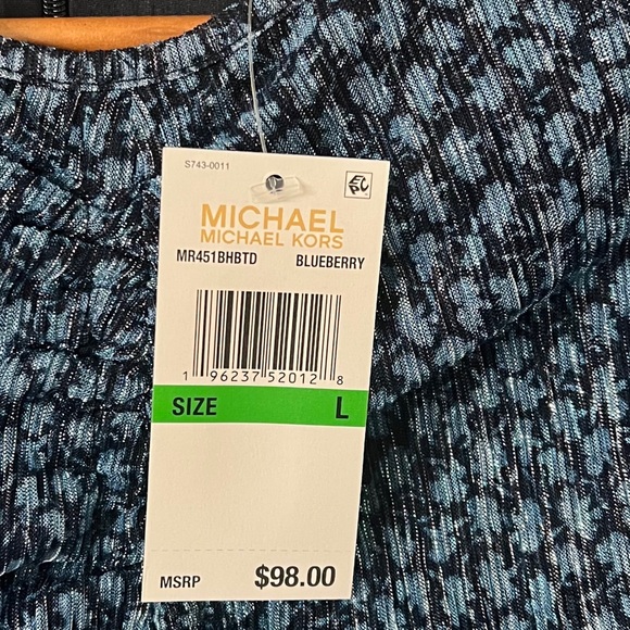 Michael Kors Ruched Front Top in Blueberry Size Large - Picture 6 of 7